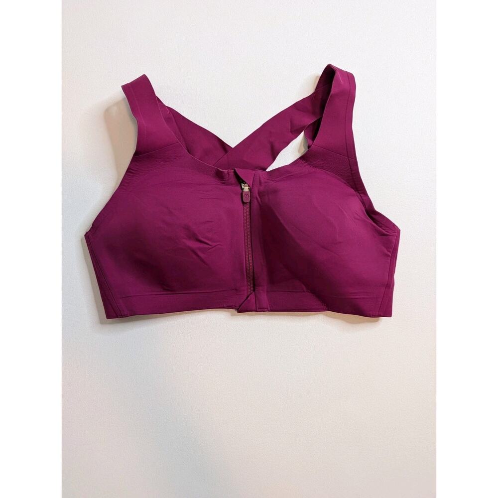 Lululemon Enlight Front Zip Sports Bra Berry Colored Size 34C